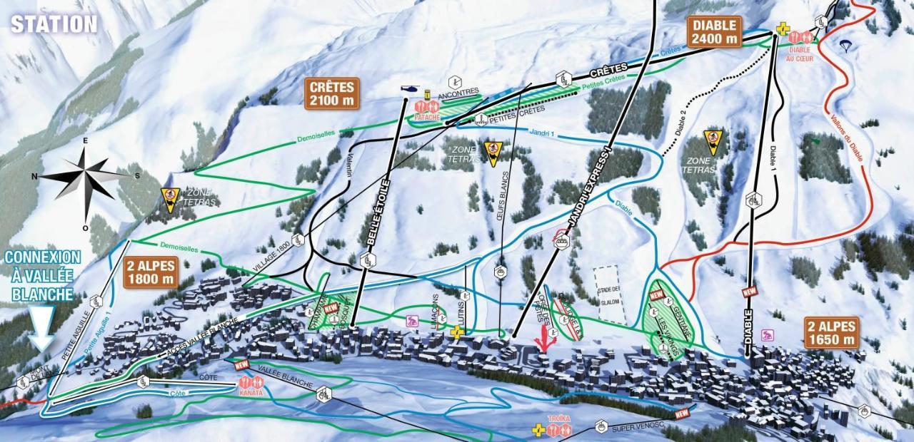 Residence Plein Sud A Cote Jandri Express, Front De Neige, Vue Splendide, Label 2 Alpes, Classe 2 Etoiles Tourisme Les Deux Alpes Bagian luar foto